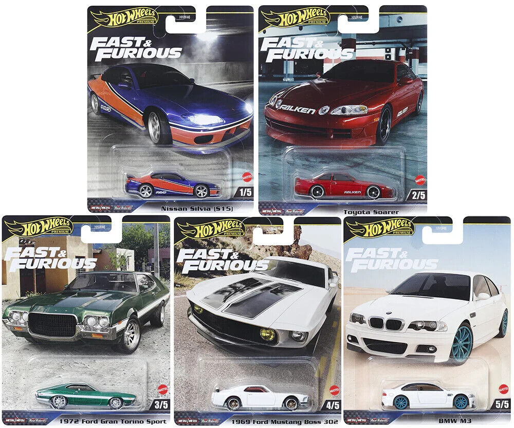 2024 Hot Wheels Premium Fast & Furious Mix 2 S15/Soarer/BMW/ Full Set of 5