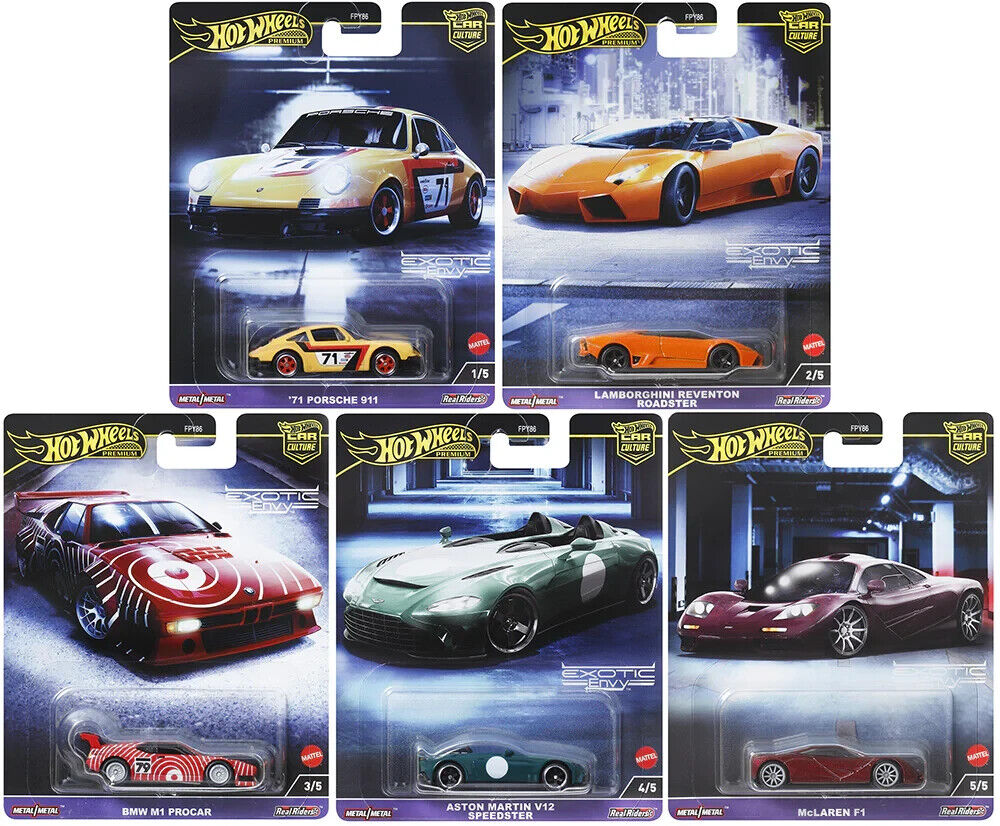 2024 Hot Wheels Premium Car Culture Exotic Envy Full Set of 5 Cars