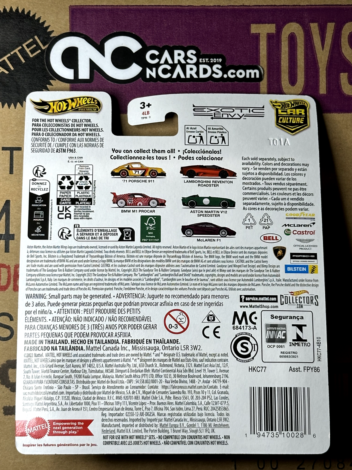 2024 Hot Wheels Premium Car Culture Exotic Envy 5/5 McLaren F1 Red