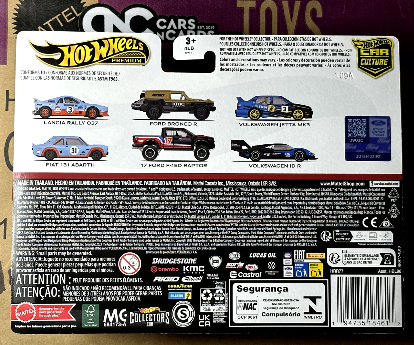 2024 Hot Wheels Premium Car Culture Ford Bronco R & '17 Ford F-150 Raptor 2 Pack