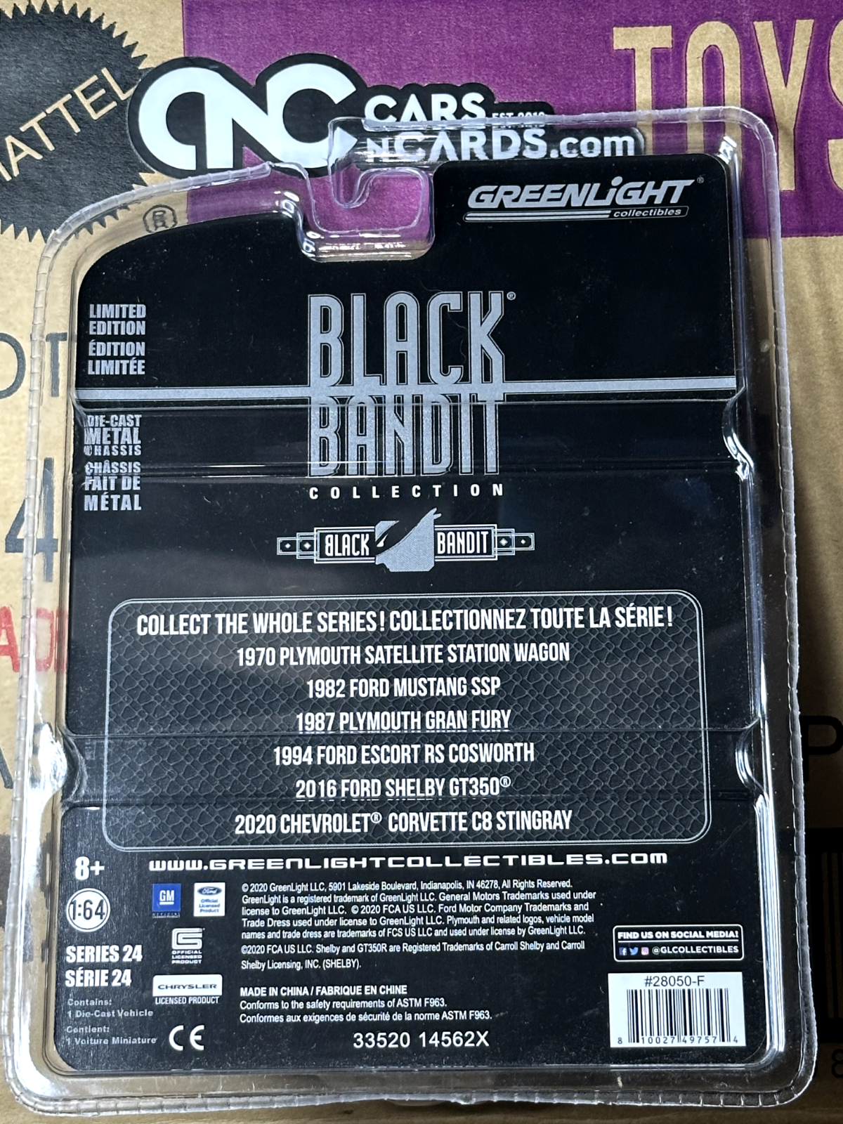 Greenlight Green Machine Chase Black Bandit 2020 Chevrolet Corvette C8 Stingray
