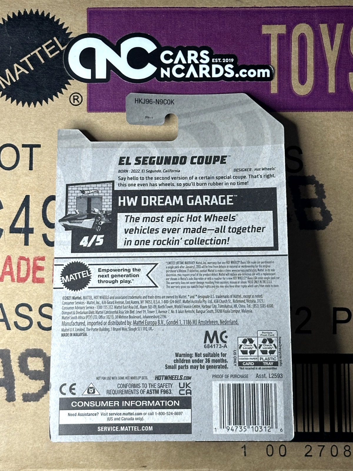 2023 Hot Wheels HW Dream Garage 4/5 El Segundo Coupe Black