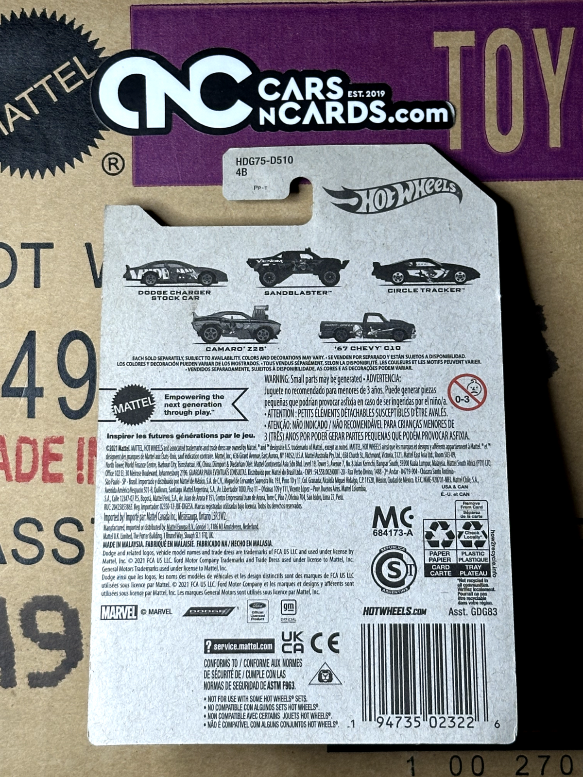 2022 Hot Wheels Marvel Spider-Man 5/5 '67 Chevy C10 Ghost Spider