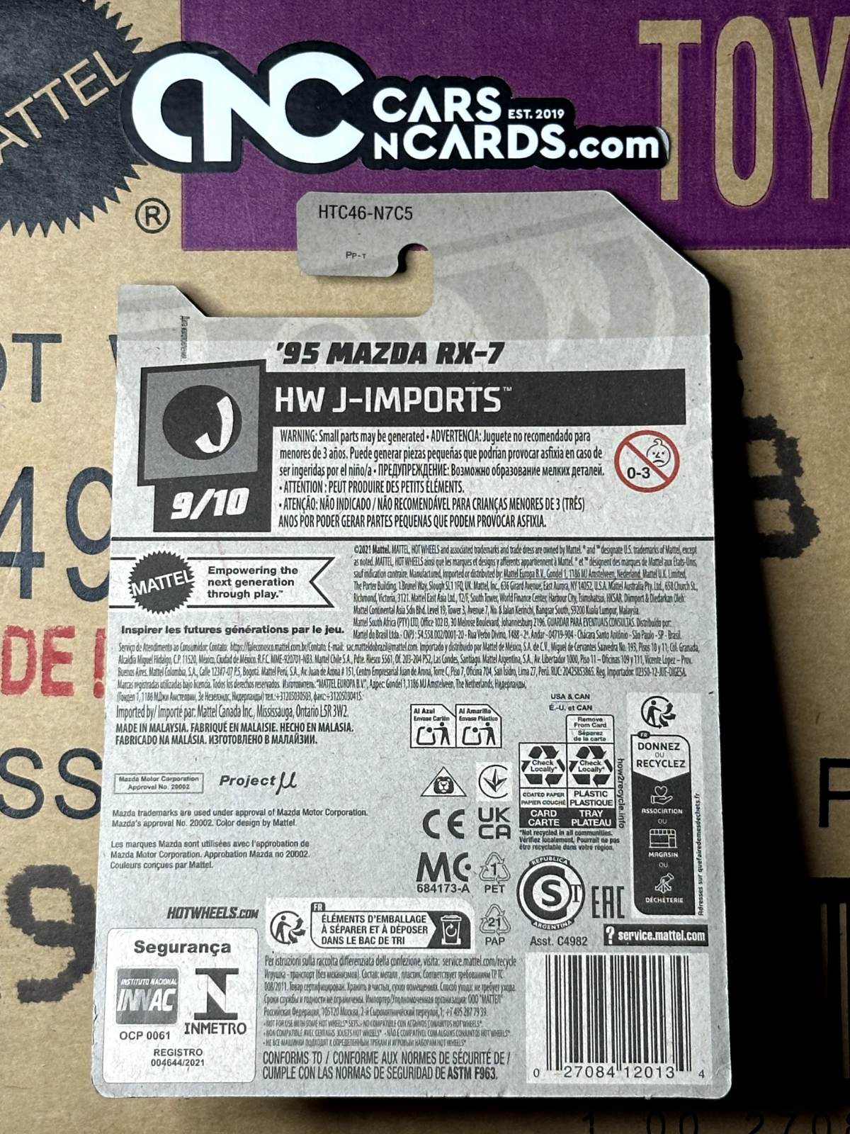 2024 Hot Wheels HW J-Imports 9/10 '95 Mazda RX-7 White