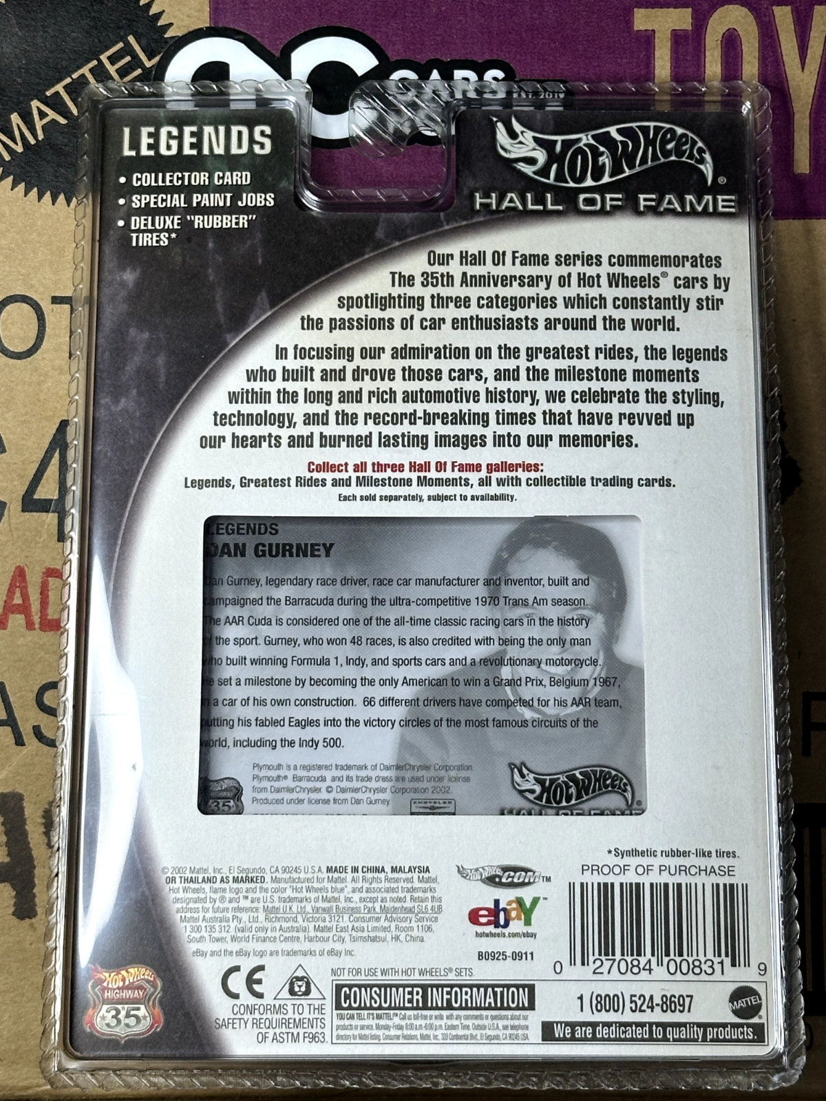 2003 Hot Wheels Legends Hall of Fame Dan Gurney AAR Plymouth Cuda