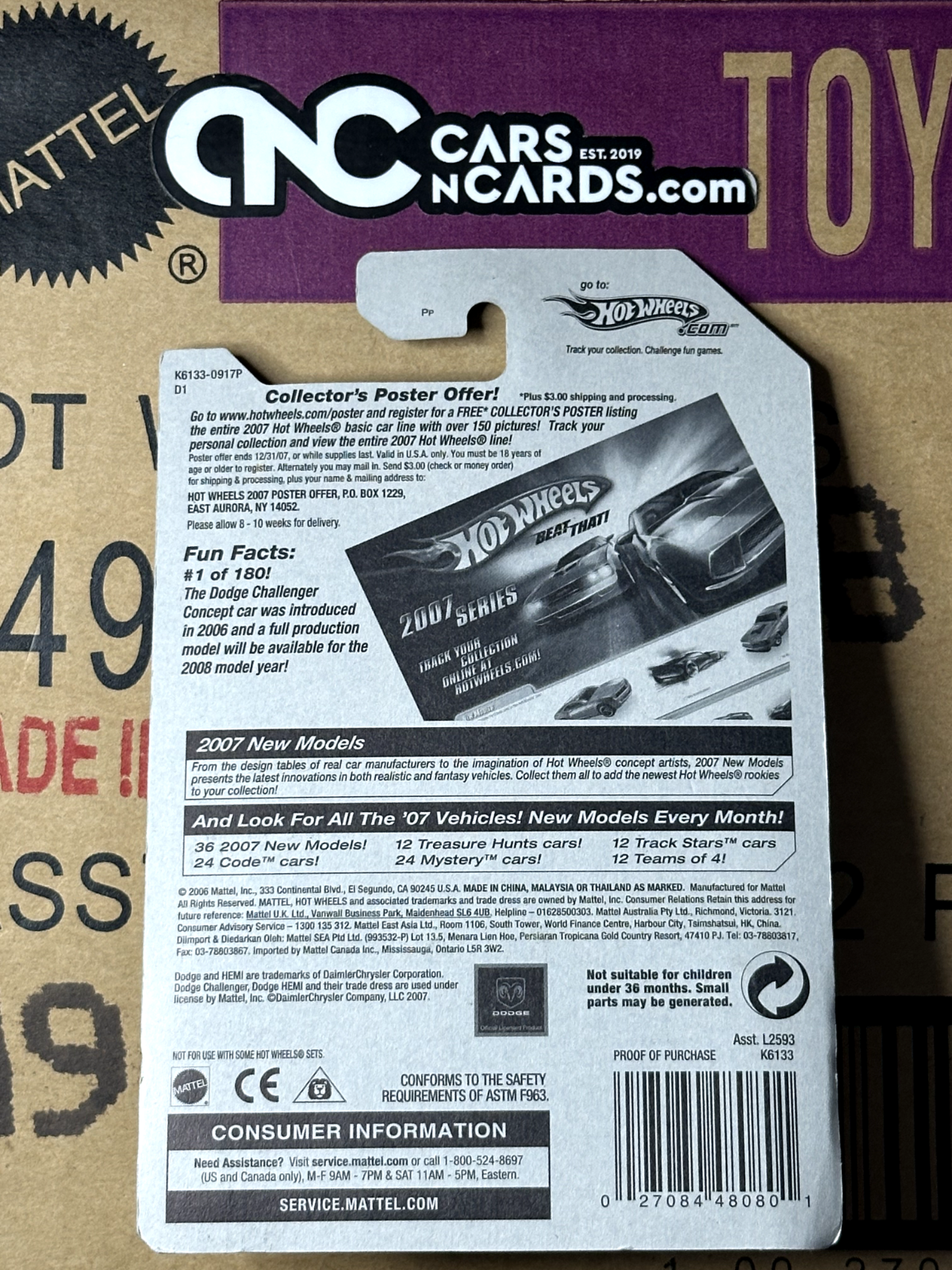 2007 Hot Wheels 2007 New Models 1/36 Dodge Challenger Concept (Soft Corner)