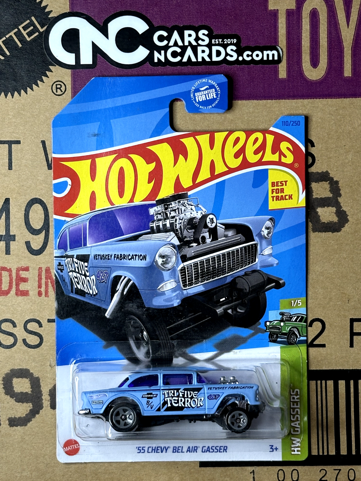2023 Hot Wheels HW Gassers 1/5 '55 Chevy Bel Air Gasser (Card Damage)