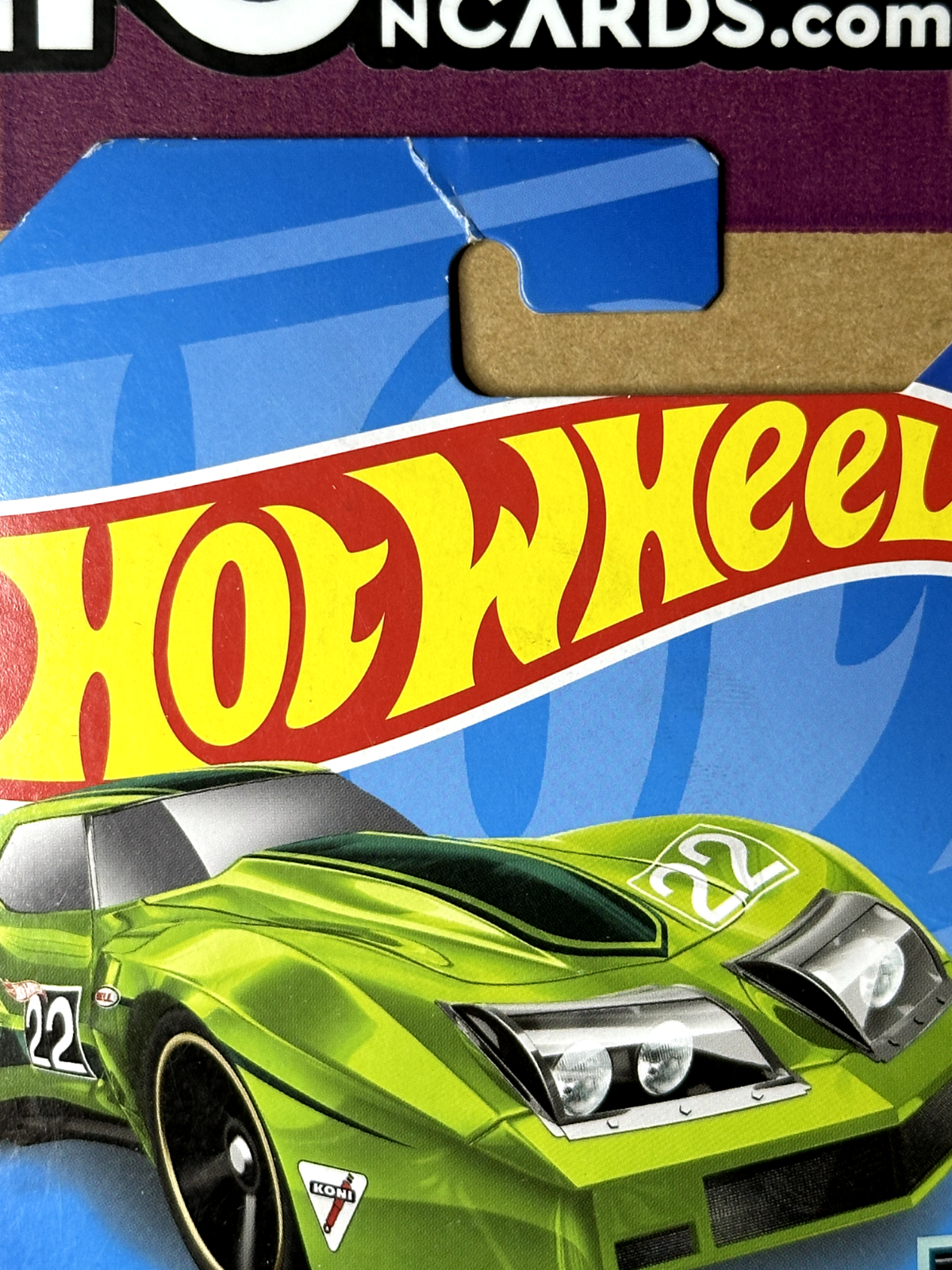 2022 Hot Wheels HW Contoured 1/5 '76 Greenwood Corvette Green (Card Damage)
