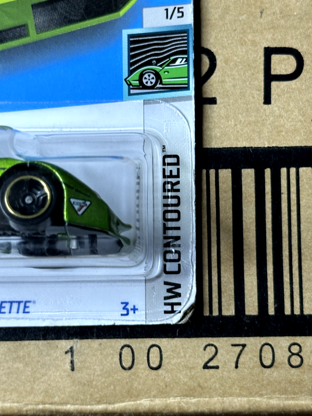 2022 Hot Wheels HW Contoured 1/5 '76 Greenwood Corvette Green (Card Damage)