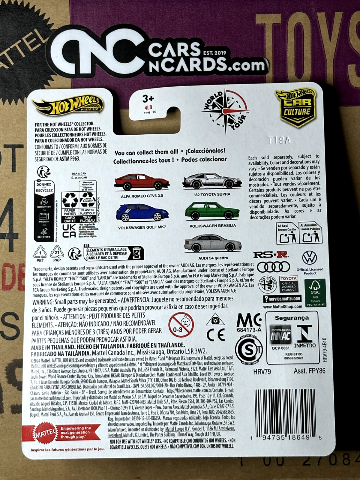 2024 Hot Wheels Premium Car Culture World Tour Volkswagen Golf MK7 3/5