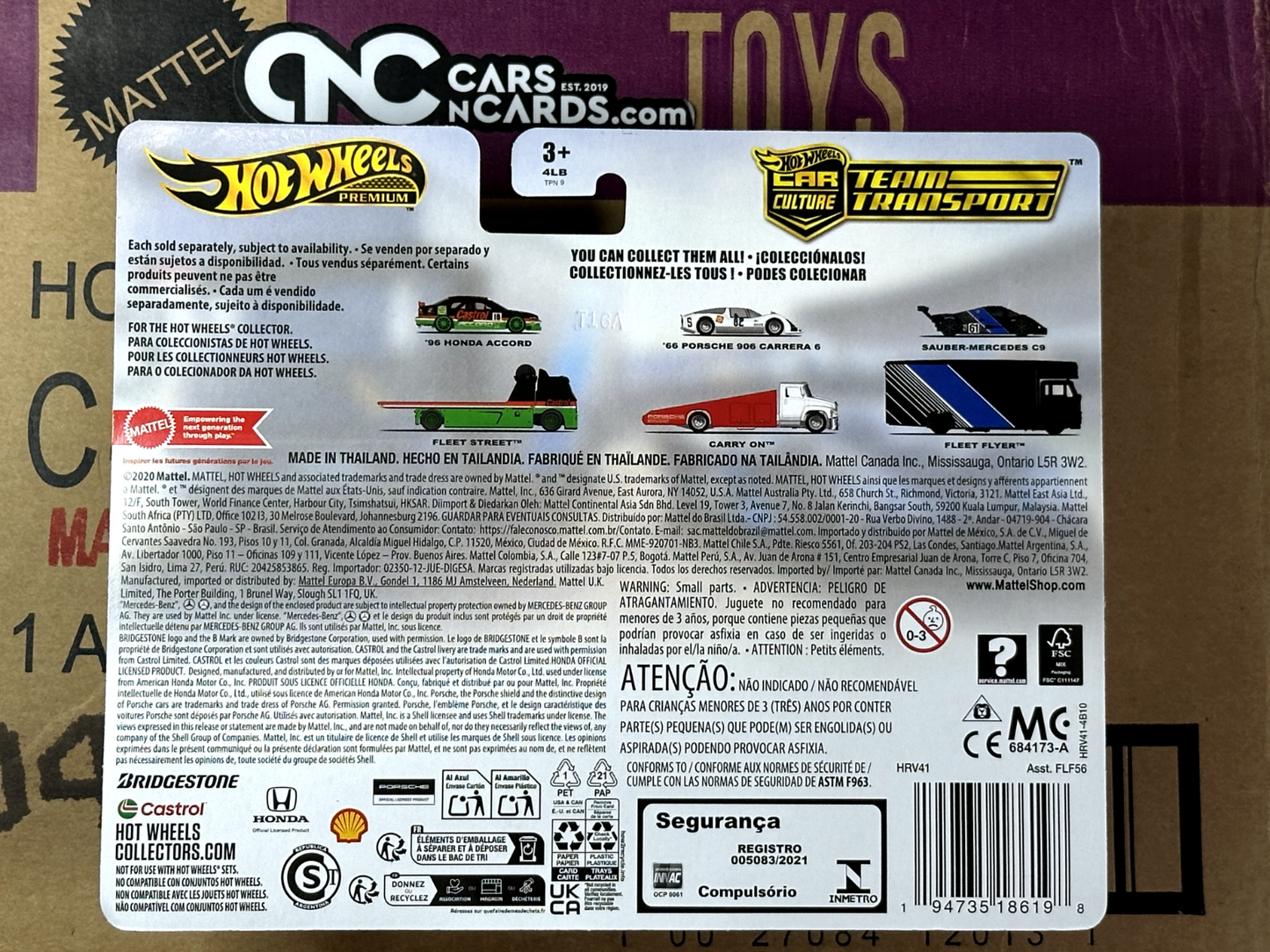 2024 Hot Wheels Premium Team Transport #67 Sauber-Mercedes C9 Fleet Flyer