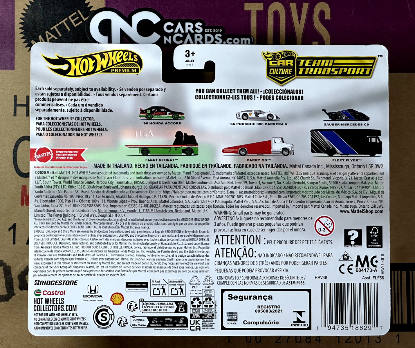 2024 Hot Wheels Premium Team Transport #65 '96 Honda Accord Fleet Street Castrol