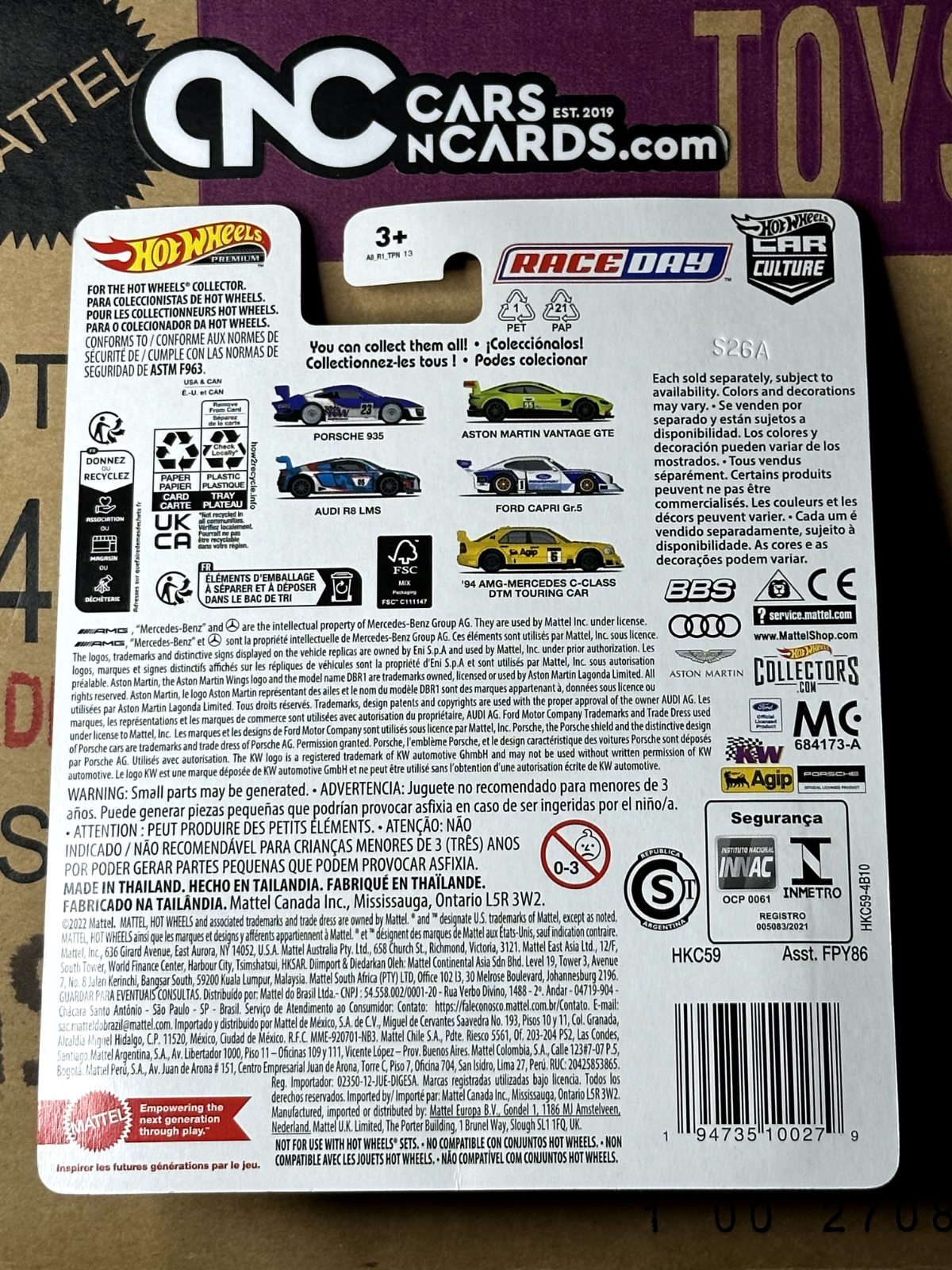 2023 Hot Wheels Premium Car Culture Race Day 1/5 Porsche 935 K&W
