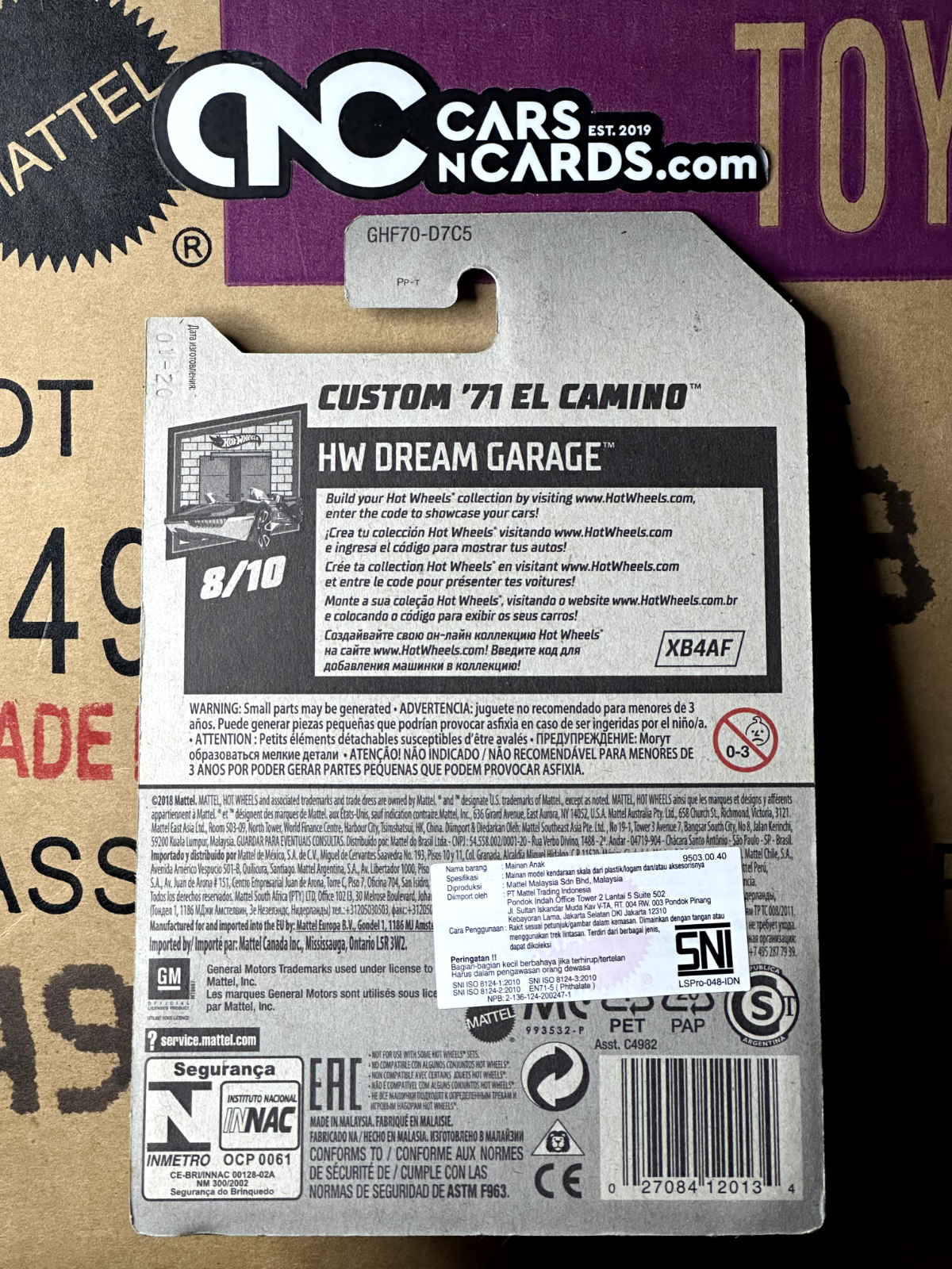 2020 Hot Wheels HW Dream Garage 8/10 Custom '71 El Camino Red