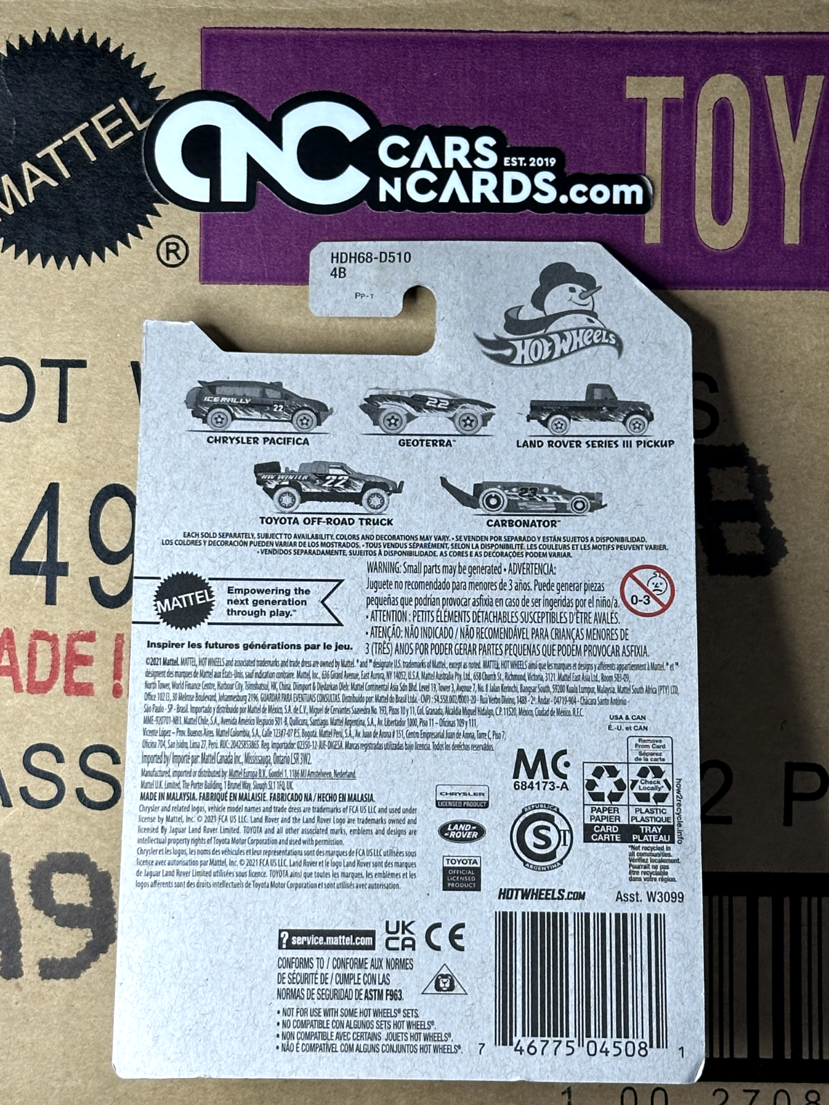 2022 Hot Wheels Winter Series #1/5 Chrysler Pacifica Ice Rally