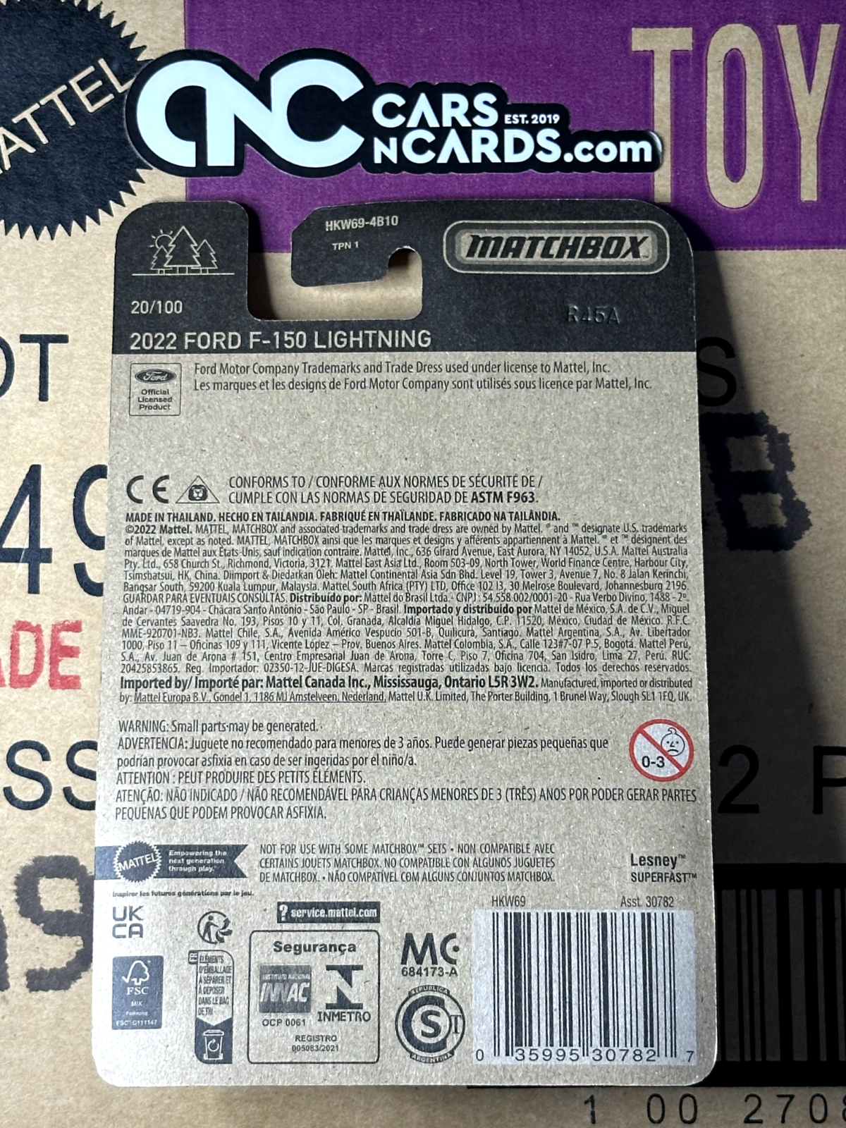 2023 Matchbox 2022 Ford F-150 Lightning 70th Anniversary Edition 20/100