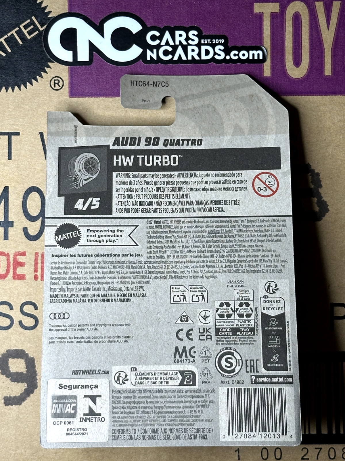 2024 Hot Wheels HW Turbo 4/5 Audi '90 Quattro Blue