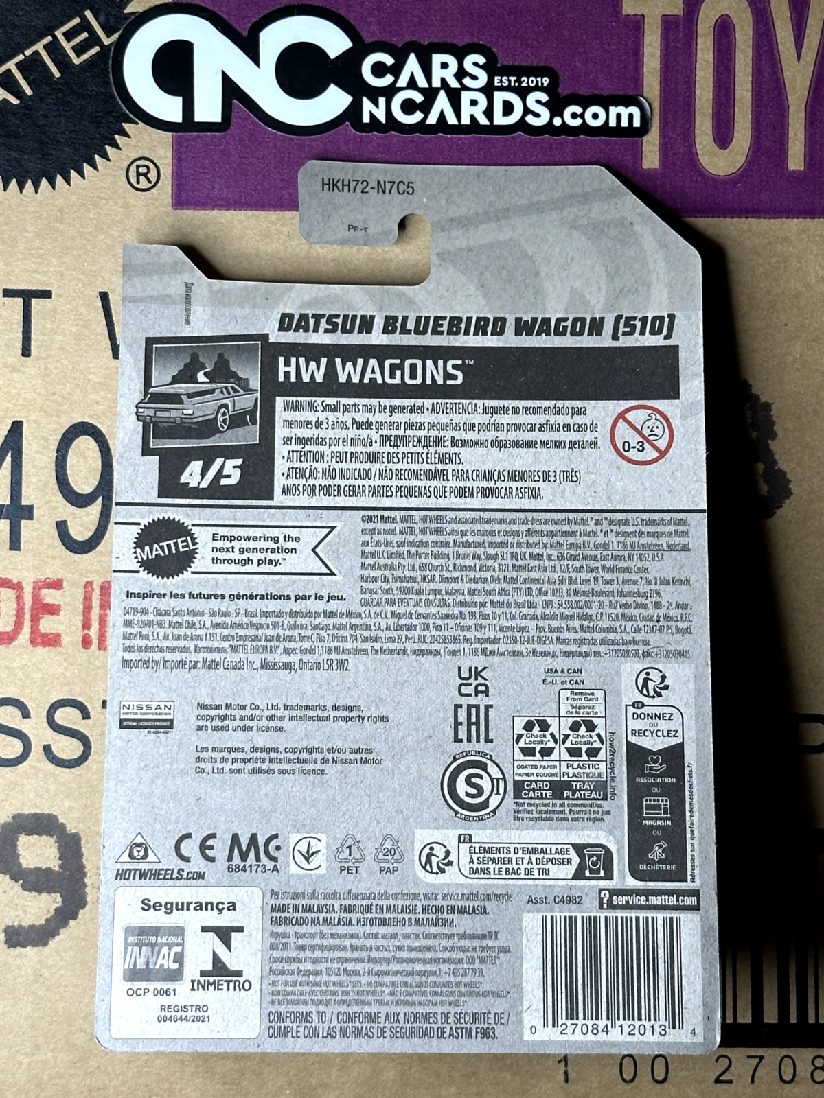 2023 Hot Wheels HW Wagons 4/5 Datsun Bluebird Wagon (510) Purple