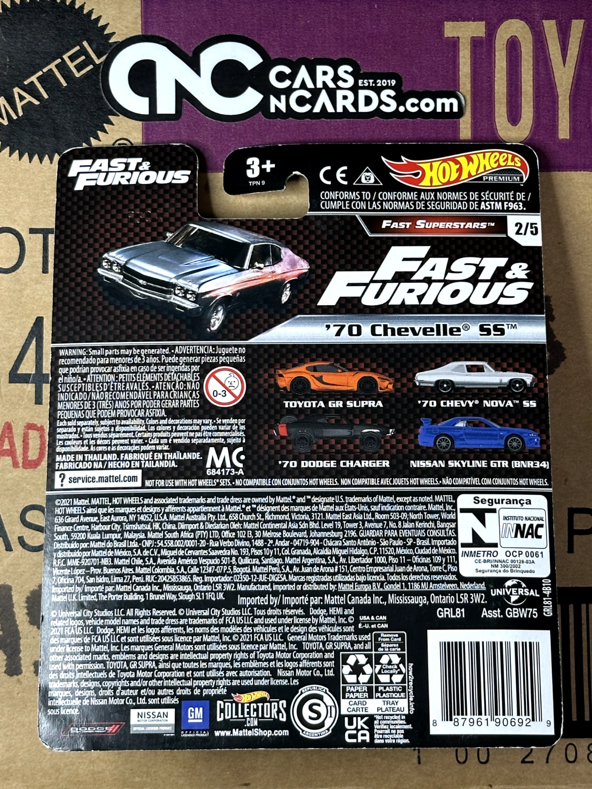 2021 Hot Wheels Premium Fast & Furious Fast Superstars #2/5 '70 Chevelle SS