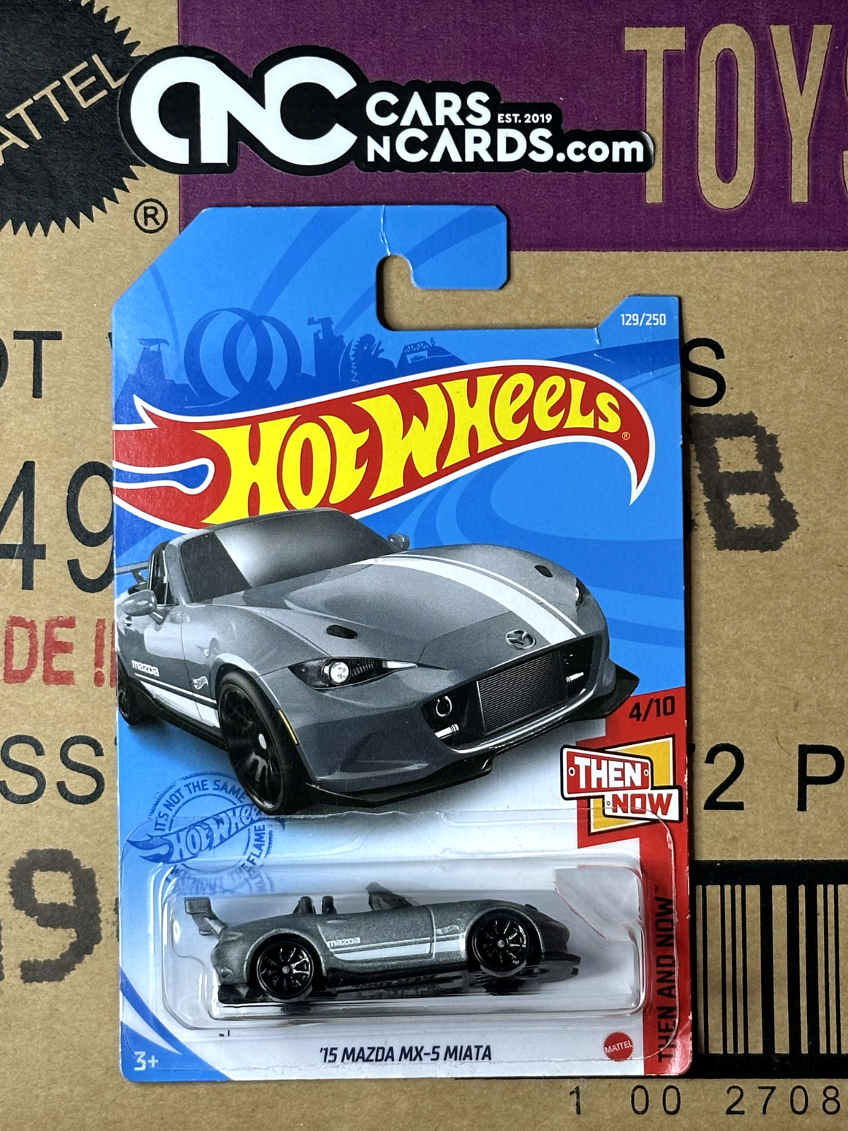 2021 Hot Wheels Then and Now 4/10 '15 Mazda MX-5 Miata Grey (Card Crease)
