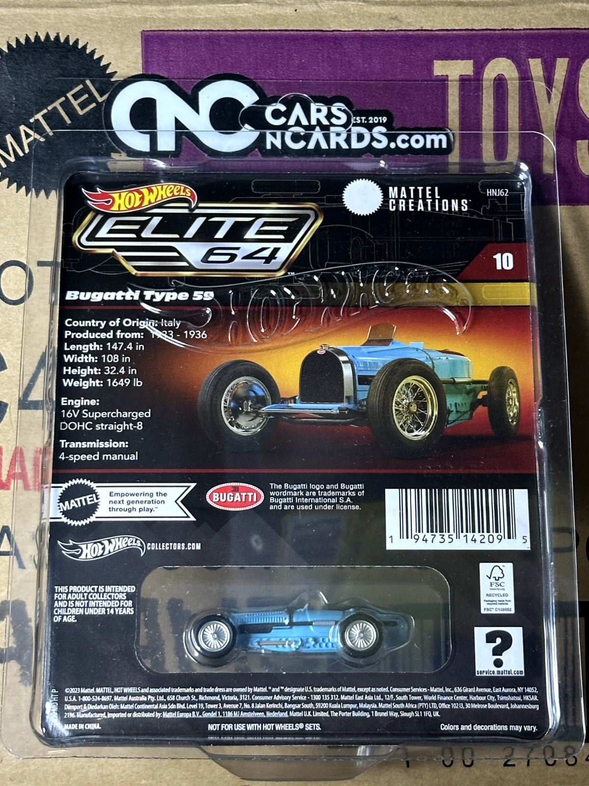 2024 Hot Wheels RLC Elite 64 Bugatti Type 59 With Protector