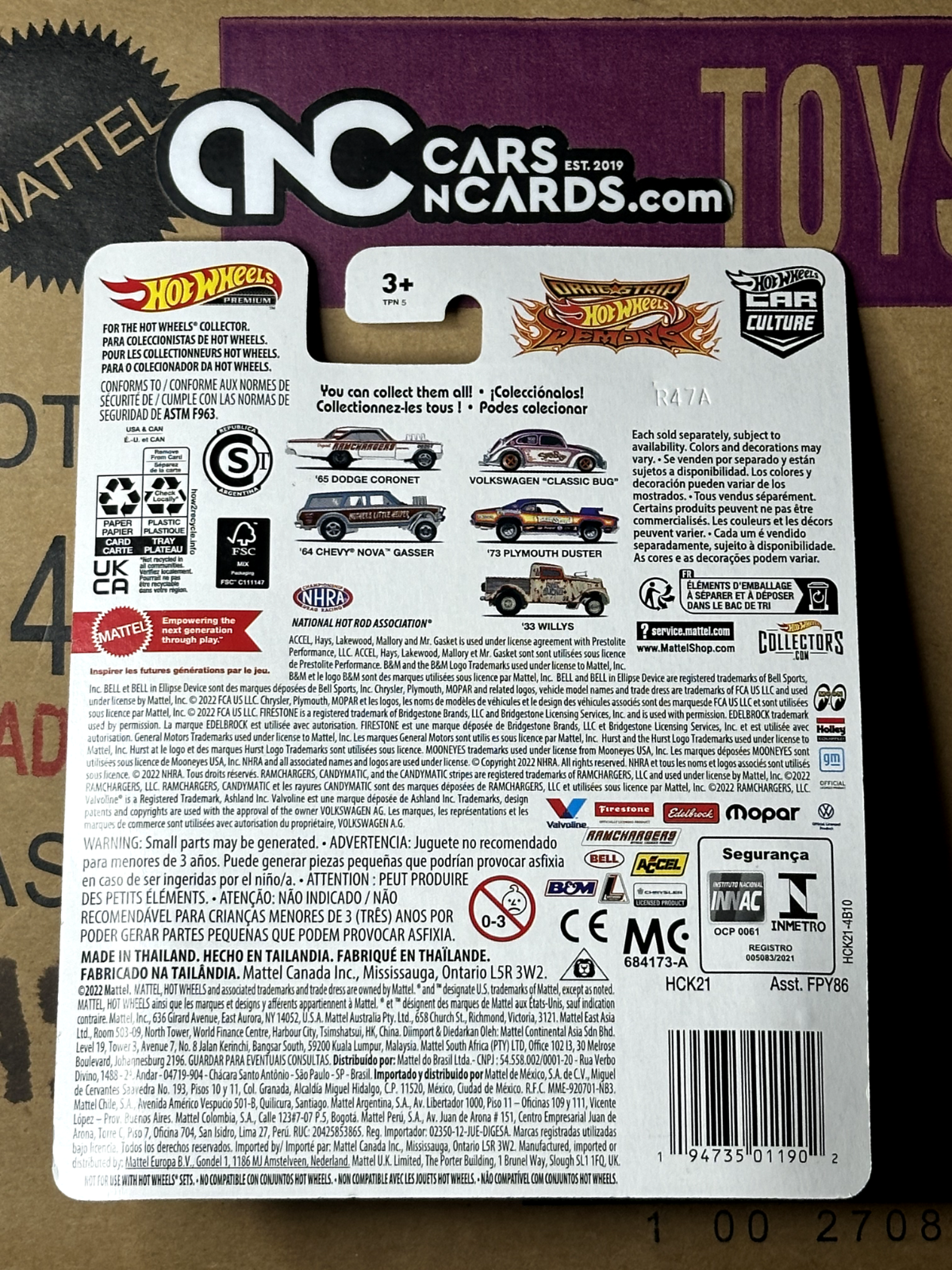 2023 Hot Wheels Premium Car Culture Dragstrip Demons 3/5 '64 Chevy Nova Gasser