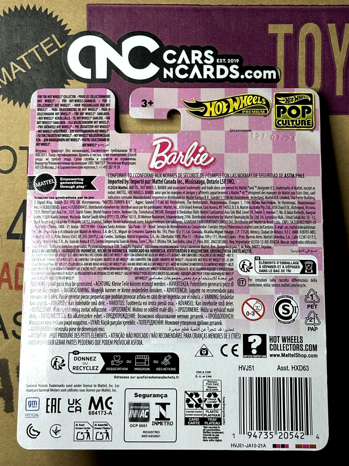 2024 Hot Wheels Premium Pop Culture Barbie 65th Corvette C8.R