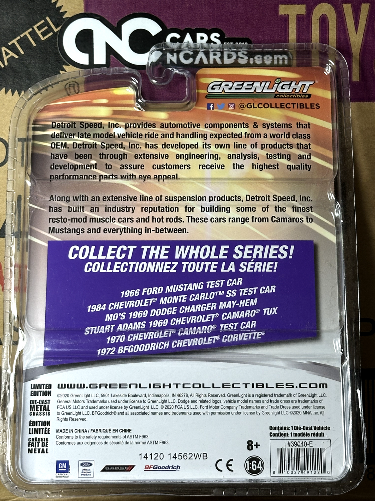 Greenlight Green Machine Detroit Speed Inc 1970 Chevrolet Camaro Test Car