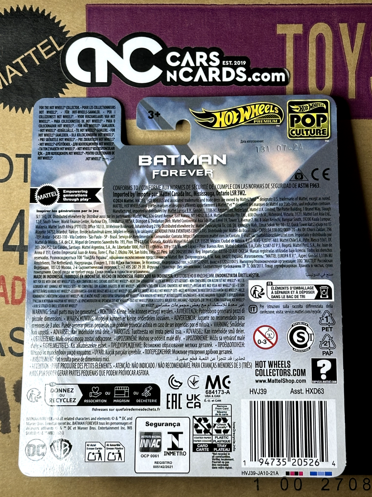 2024 Hot Wheels Premium Pop Culture Batman Forever Batmobile