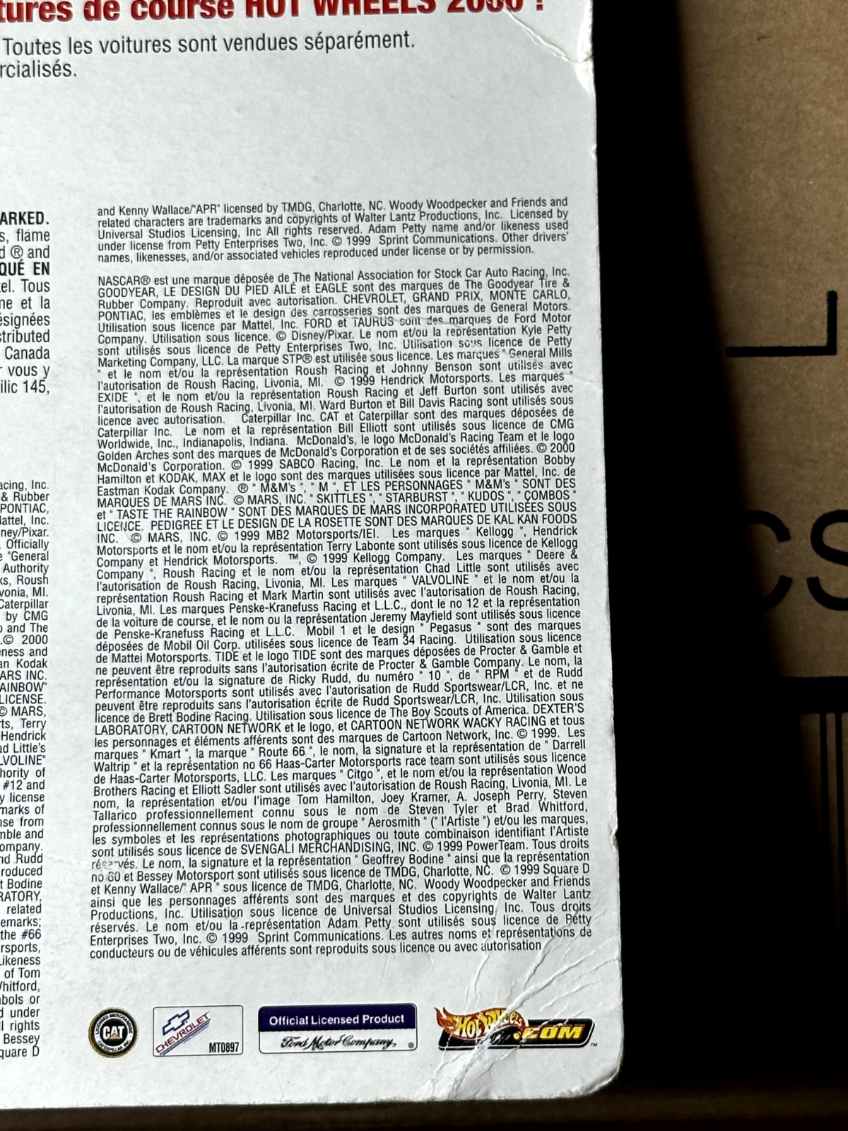 2000 Hot Wheels Racing Hydroplane Jeremy Mayfield Deluxe Mobil 1 Cracked Blister