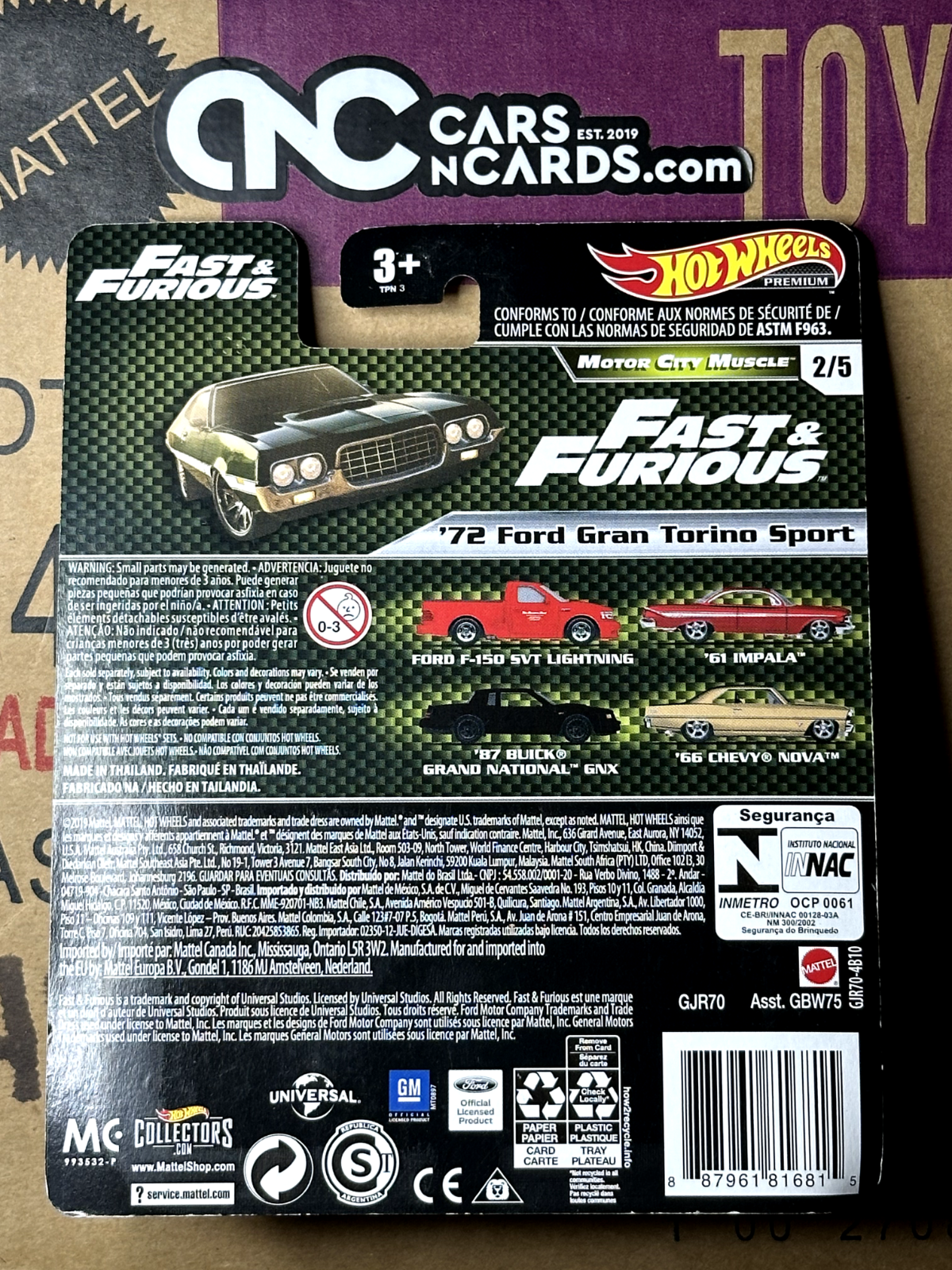 2020 Hot Wheels Fast & Furious Motor City Muscle Ford Gran Torino (Bent Corner)