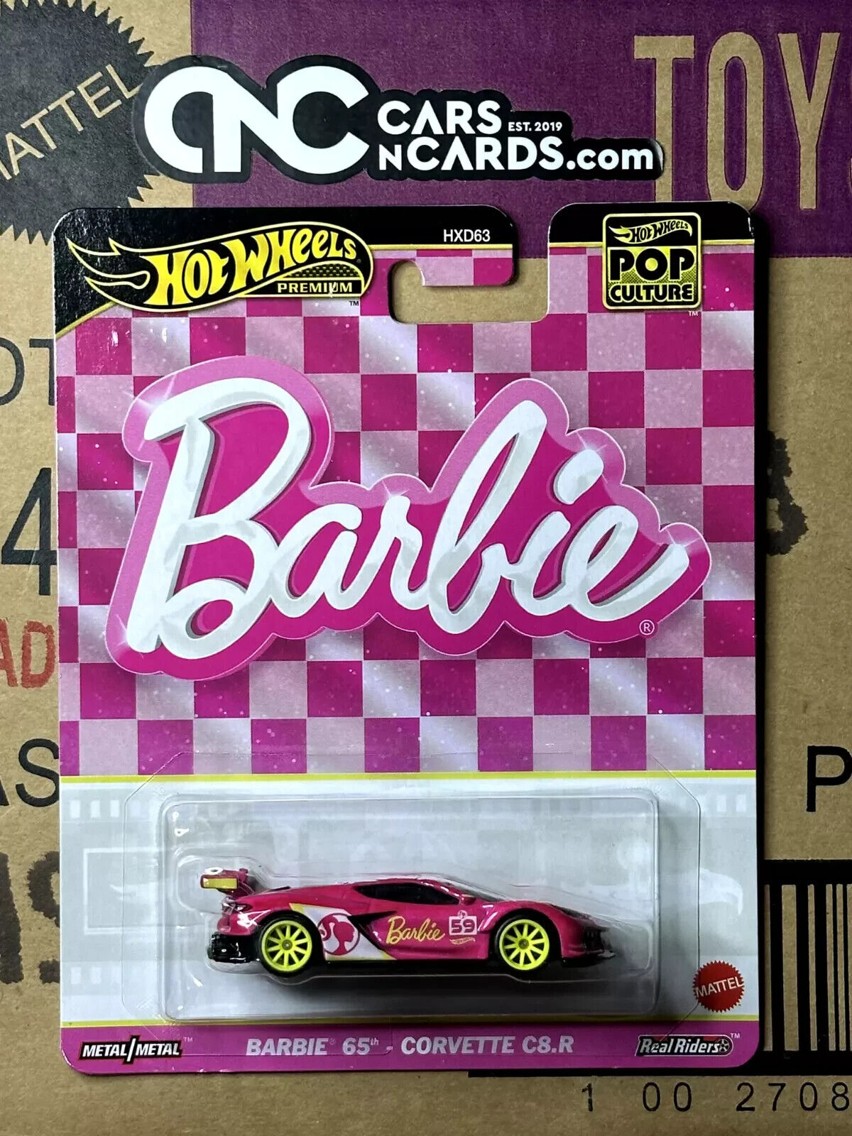 2024 Hot Wheels Premium Pop Culture Barbie 65th Corvette C8.R Solid Case of 10