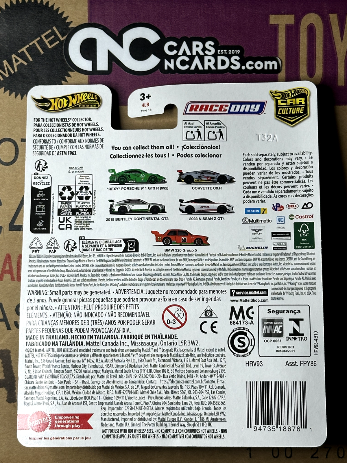 2024 Hot Wheels Premium Car Culture Race Day 3/5 2018 Bentley Continental GT3