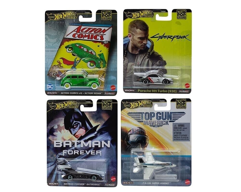 2024 Hot Wheels Premium Pop Culture F Mix Full Set of 4 Cars