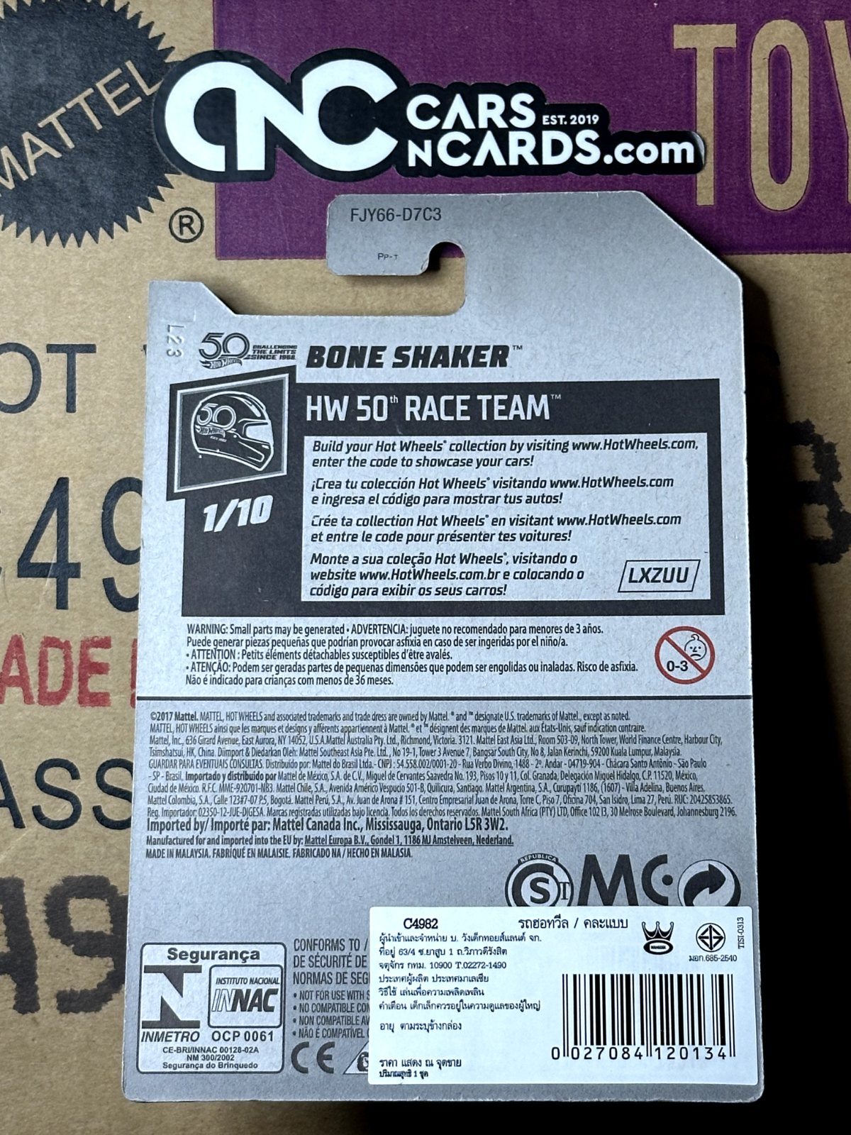 2018 Hot Wheels HW 50 Race Team 1/10 Bone Shaker Orange
