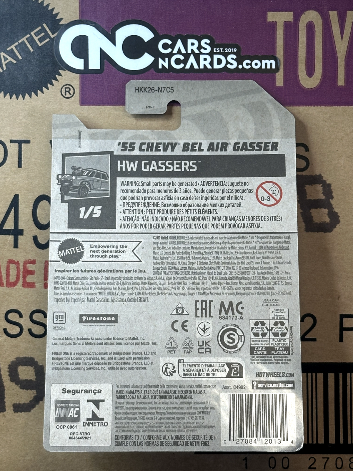 2023 Hot Wheels HW Gassers 1/5 '55 Chevy Bel Air Gasser Blue