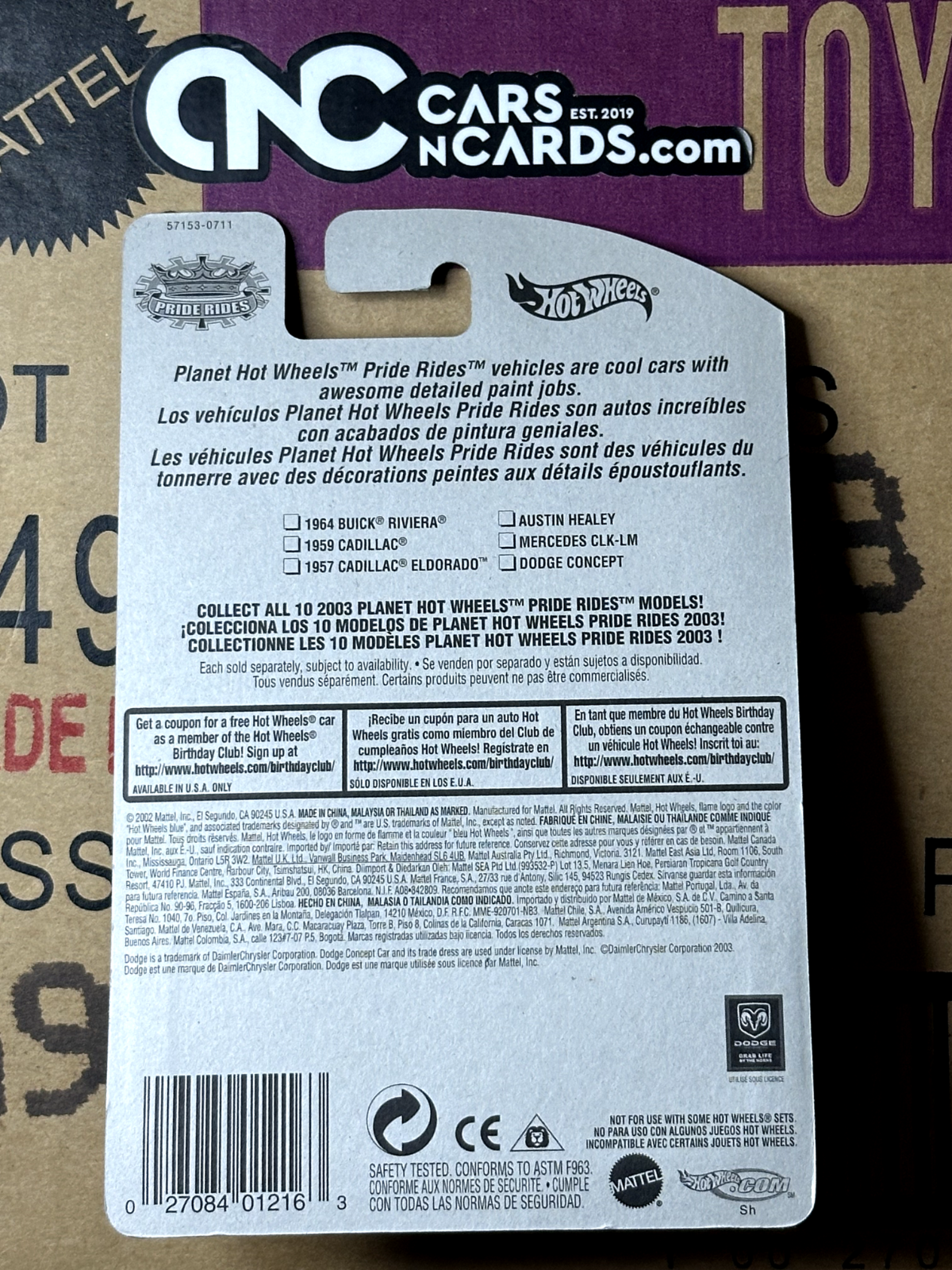 2003 Hot Wheels Pride Rides 6/10 Dodge Concept Collector #164