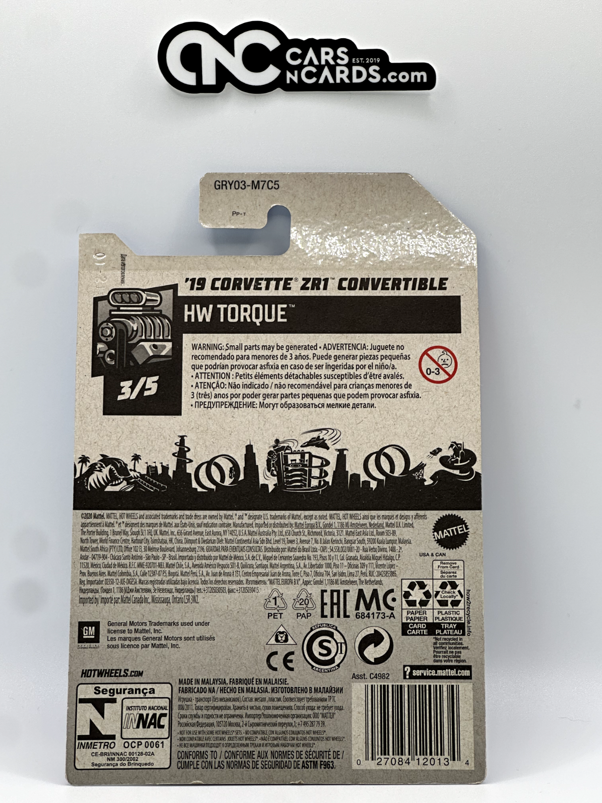 2021 Hot Wheels HW Torque 3/5 '19 Corvette ZR1 Convertible (Soft Corners)