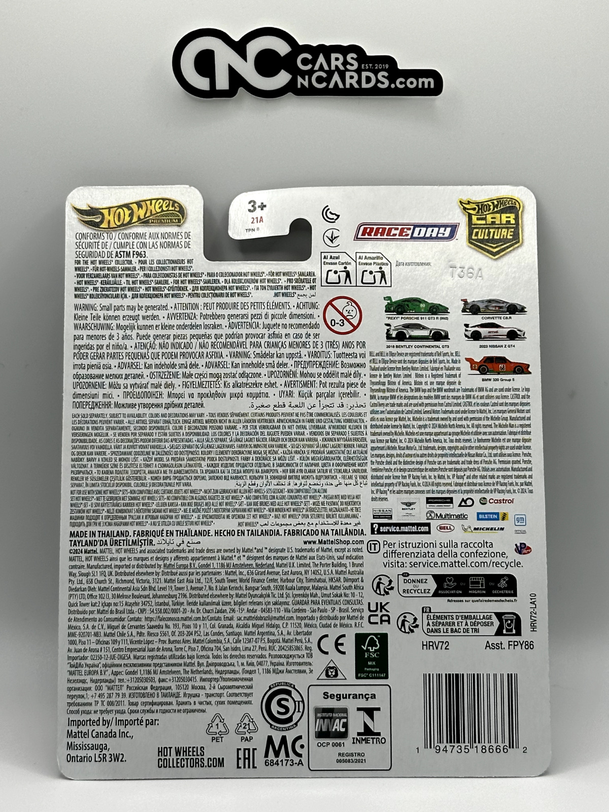 2024 Hot Wheels Premium Car Culture Race Day 1/5 "Rexy" Porsche 911 GT3 R (992)