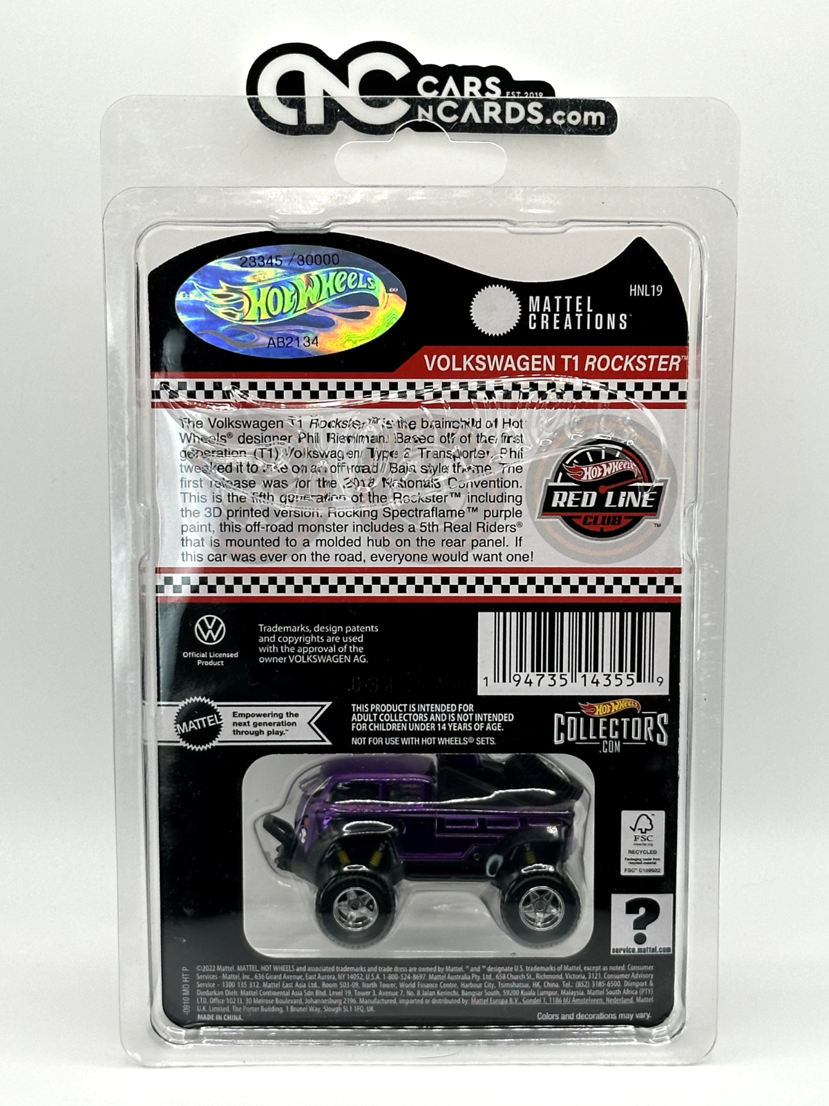 2023 Hot Wheels RLC Club Exclusive Volkswagen T1 Rockster 23345/30000