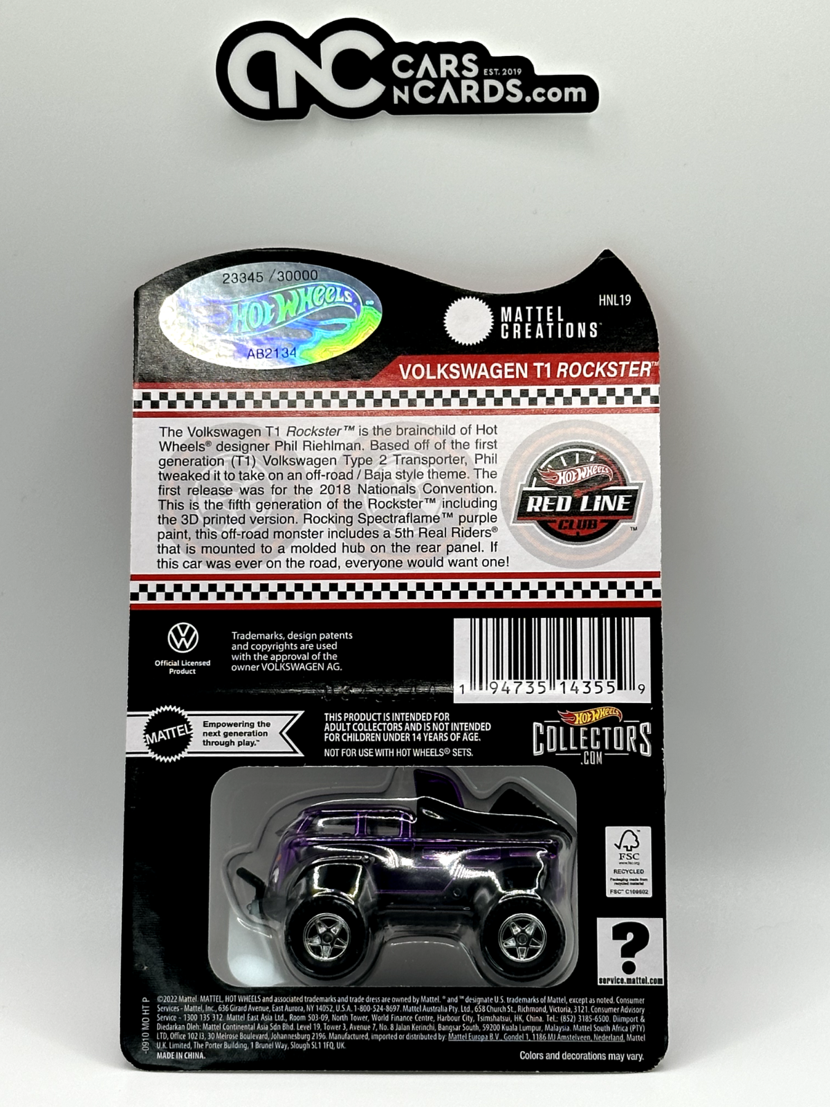 2023 Hot Wheels RLC Club Exclusive Volkswagen T1 Rockster 23345/30000