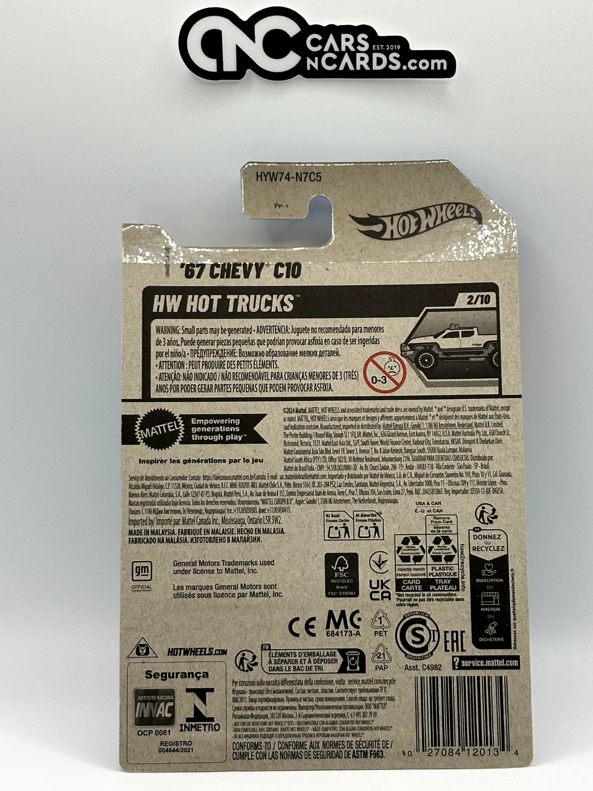 2025 Hot Wheels HW Hot Trucks 2/10 '67 Chevy C10 Blue (Cracked Blister)