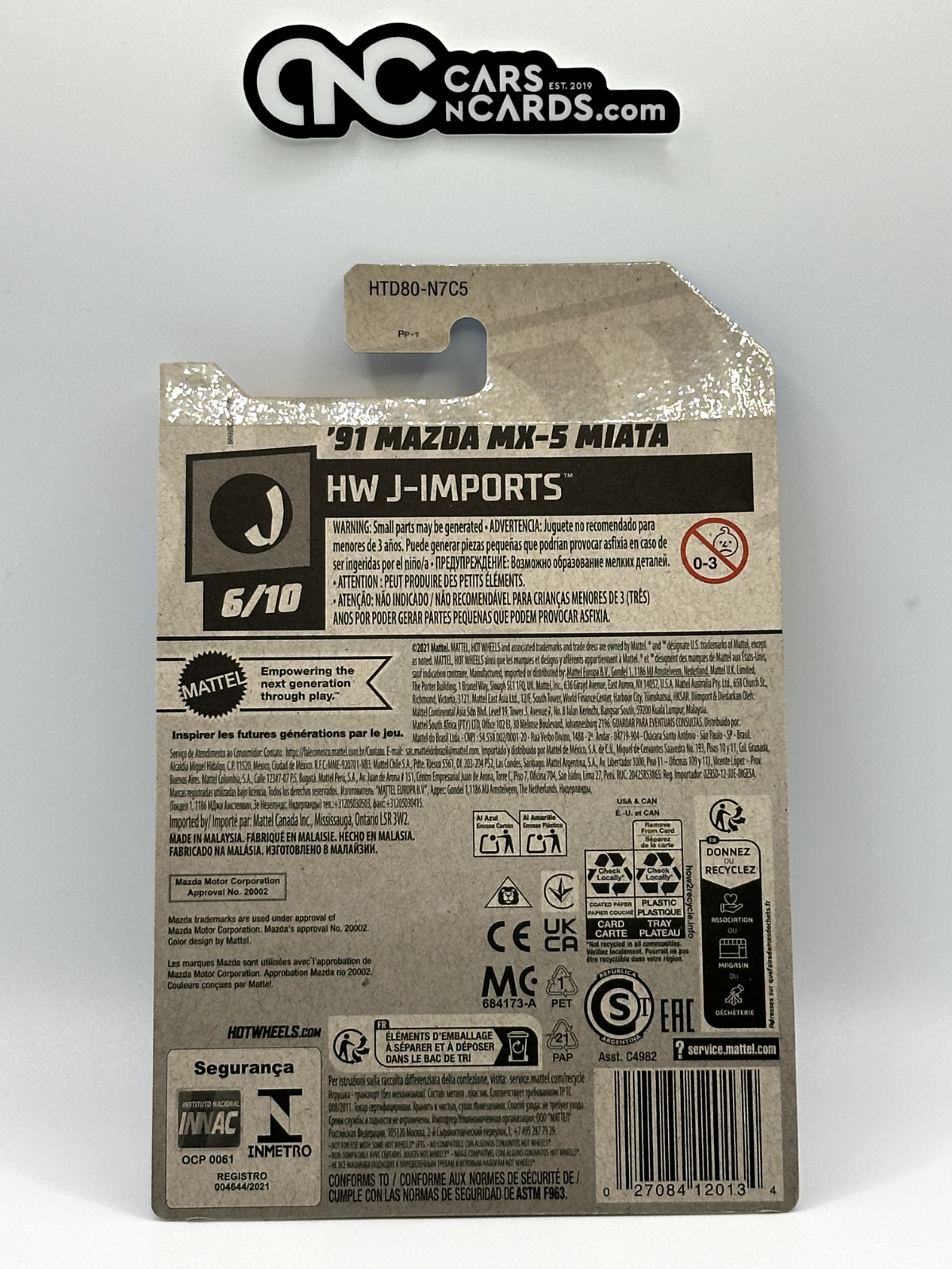 2024 Hot Wheels HW J-Imports 6/10 '91 Mazda MX-5 Miata Yellow