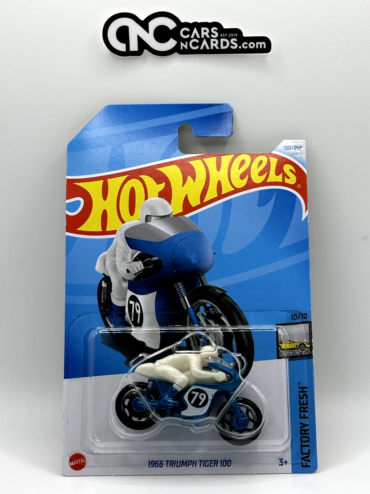 2024 Hot Wheels Factory Fresh 10/10 1966 Triumph Tiger 100 Motorcycle Blue
