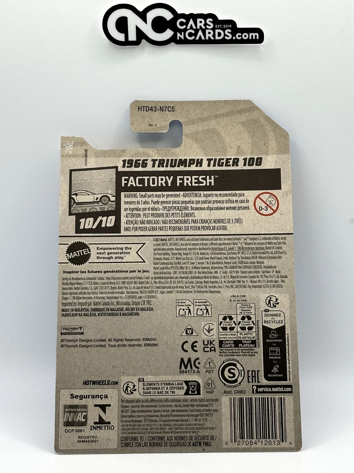 2024 Hot Wheels Factory Fresh 10/10 1966 Triumph Tiger 100 Motorcycle Blue