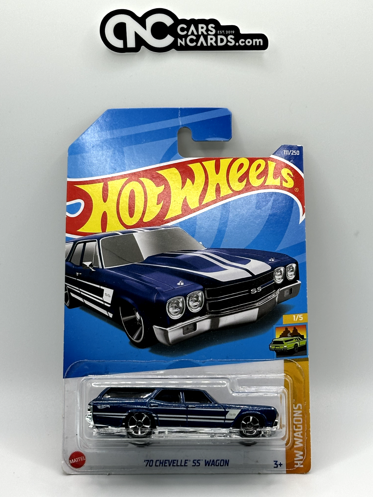 2022 Hot Wheels HW Wagons 1/5 '70 Chevelle SS Wagon Blue (Card Crease)
