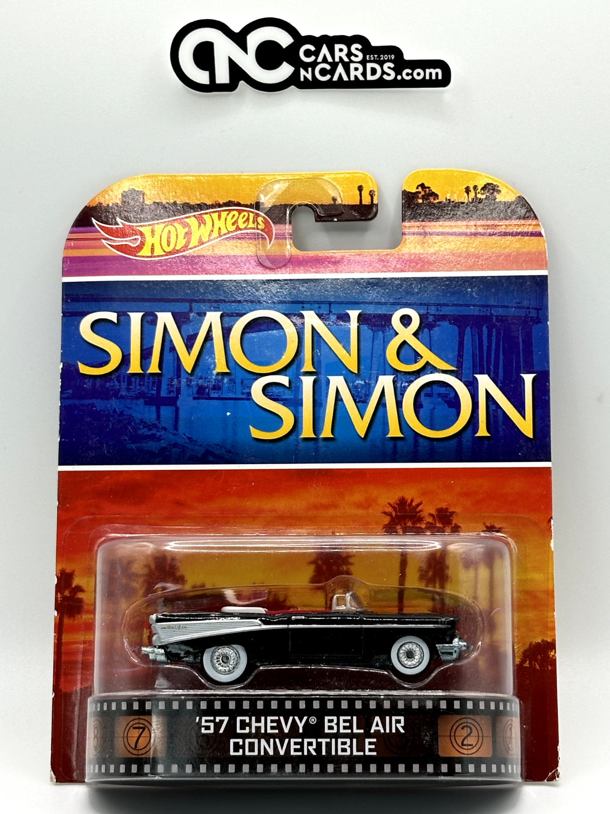 2014 Hot Wheels Retro Entertainment Simon & Simon '57 Chevy Bel Air Card Crease