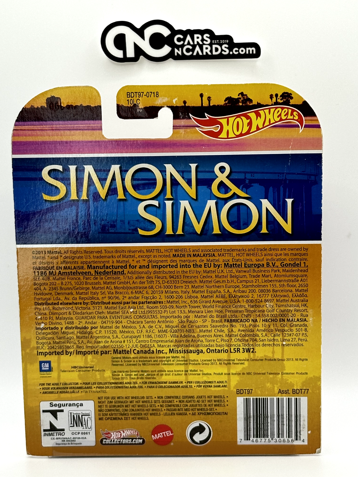 2014 Hot Wheels Retro Entertainment Simon & Simon '57 Chevy Bel Air Card Crease