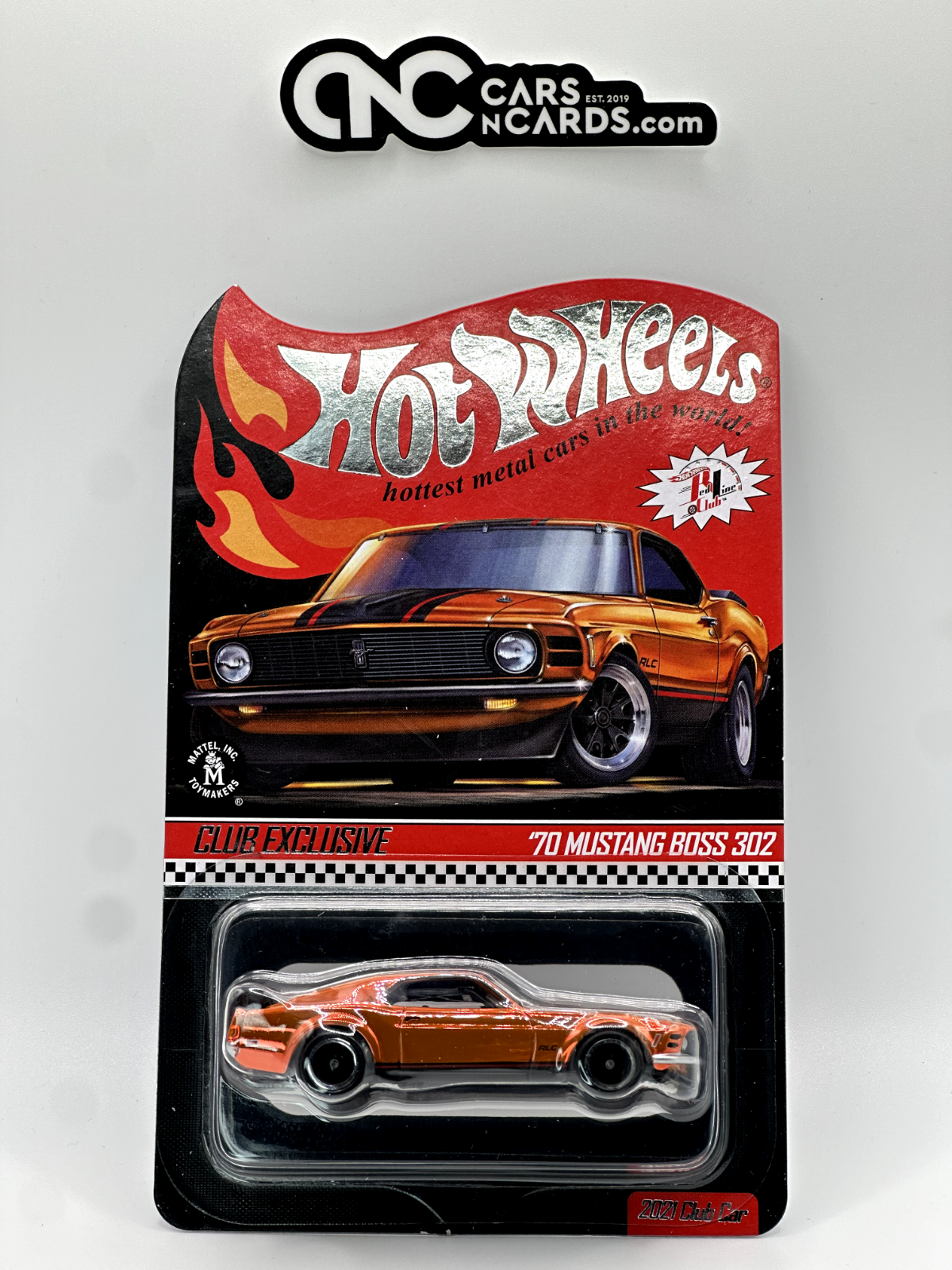 2021 Hot Wheels RLC Red Line Club '70 Mustang Boss 302 Membership Car with Pin