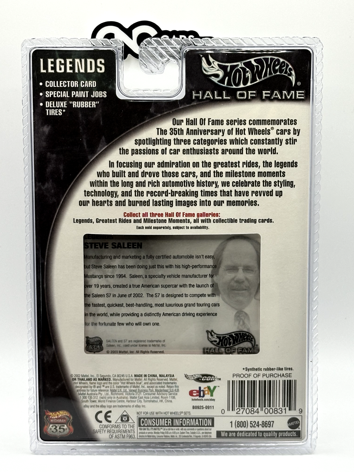2003 Hot Wheels Legends Hall of Fame Saleen S7 Steve Saleen